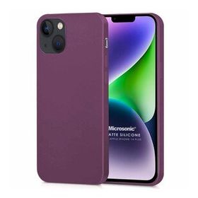 Microsonic Matte Silicone Apple iPhone 14 Plus Mor Cep Telefon Kılıfı