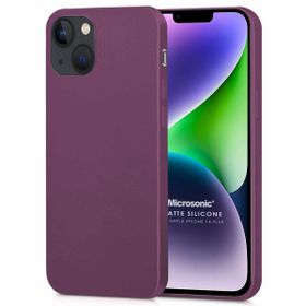 Microsonic Matte Silicone Apple iPhone 14 Plus Mor Cep Telefon Kılıfı