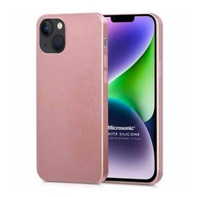 Microsonic Matte Silicone Apple iPhone 14 Plus Rose Gold Cep Telefon Kılıfı