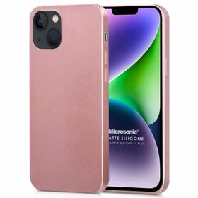 Microsonic Matte Silicone Apple iPhone 14 Plus Rose Gold Cep Telefon Kılıfı