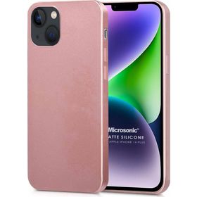 Microsonic Matte Silicone Apple iPhone 14 Plus Rose Gold Cep Telefon Kılıfı