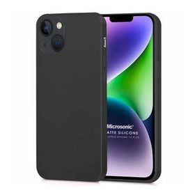 Microsonic Matte Silicone Apple iPhone 14 Plus Siyah Cep Telefon Kılıfı