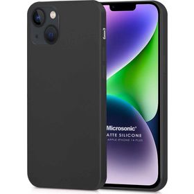 Microsonic Matte Silicone Apple iPhone 14 Plus Siyah Cep Telefon Kılıfı