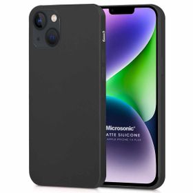 Microsonic Matte Silicone Apple iPhone 14 Plus Siyah Cep Telefon Kılıfı