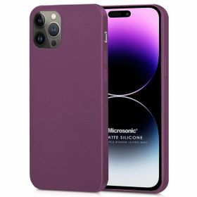 Microsonic Matte Silicone Apple iPhone 14 Pro Max Mor Cep Telefon Kılıfı