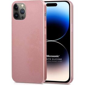 Microsonic Matte Silicone Apple iPhone 14 Pro Rose Gold Cep Telefon Kılıfı