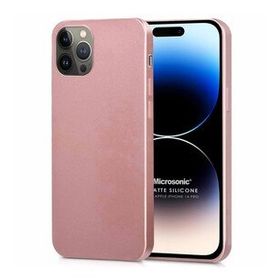 Microsonic Matte Silicone Apple iPhone 14 Pro Rose Gold Cep Telefon Kılıfı