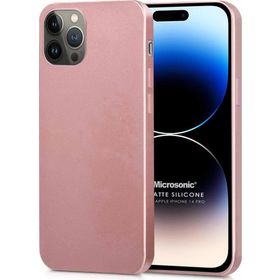 Microsonic Matte Silicone Apple iPhone 14 Pro Rose Gold Cep Telefon Kılıfı