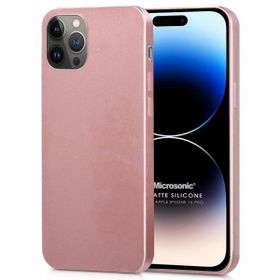 Microsonic Matte Silicone Apple iPhone 14 Pro Rose Gold Cep Telefon Kılıfı