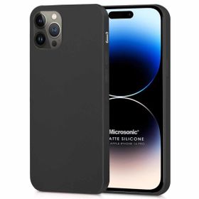 Microsonic Matte Silicone Apple iPhone 14 Pro Siyah Cep Telefon Kılıfı