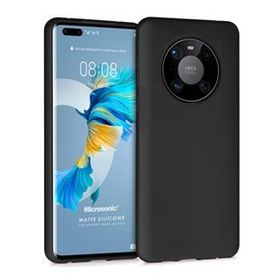 Microsonic Matte Silicone Huawei Mate 40 Pro Siyah Cep Telefonu Kılıfı