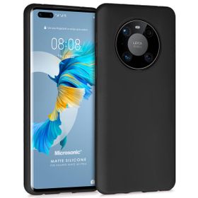 Microsonic Matte Silicone Huawei Mate 40 Pro Siyah Cep Telefonu Kılıfı