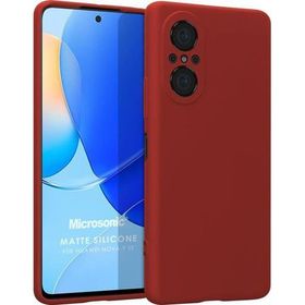 Microsonic Matte Silicone Huawei Nova 9 SE Kırmızı Cep Telefonu Kılıfı
