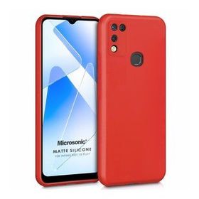 Microsonic Matte Silicone Infinix Hot 11 Play Kırmızı Cep Telefonu Kılıfı