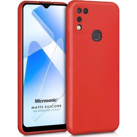 Microsonic Matte Silicone Infinix Hot 11 Play Kırmızı Cep Telefonu Kılıfı