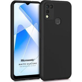 Microsonic Matte Silicone Infinix Hot 11 Play Siyah Cep Telefonu Kılıfı