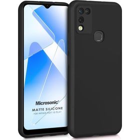 Microsonic Matte Silicone Infinix Hot 11 Play Siyah Cep Telefonu Kılıfı