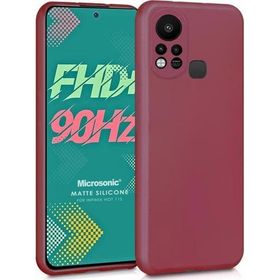 Microsonic Matte Silicone Infinix Hot 11S Mor Cep Telefonu Kılıfı