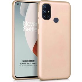 Microsonic Matte Silicone One Plus Nord N10 5G Gold Cep Telefonu Kılıfı