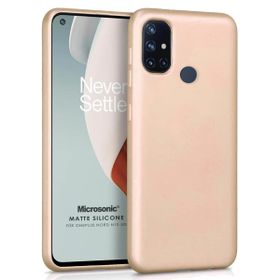 Microsonic Matte Silicone One Plus Nord N10 5G Gold Cep Telefonu Kılıfı