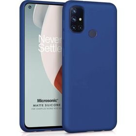 Microsonic Matte Silicone One Plus Nord N10 5G Lacivert Cep Telefonu Kılıfı