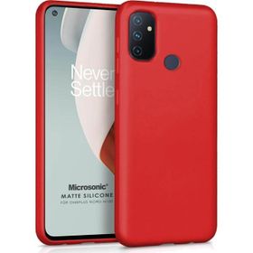 Microsonic Matte Silicone One Plus Nord N100 Kırmızı Cep Telefonu Kılıfı