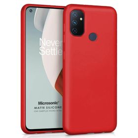 Microsonic Matte Silicone One Plus Nord N100 Kırmızı Cep Telefonu Kılıfı