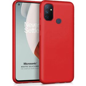 Microsonic Matte Silicone One Plus Nord N100 Kırmızı Cep Telefonu Kılıfı