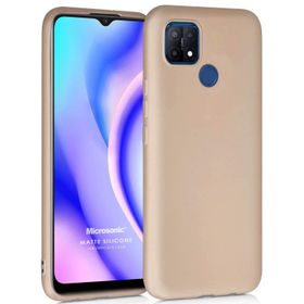 Microsonic Matte Silicone Oppo A15 Gold Cep Telefonu Kılıfı