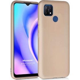 Microsonic Matte Silicone Oppo A15 Gold Cep Telefonu Kılıfı