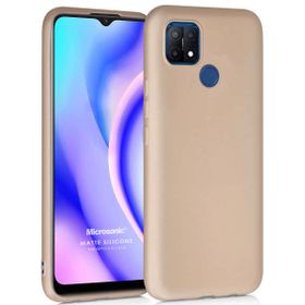 Microsonic Matte Silicone Oppo A15 Gold Cep Telefonu Kılıfı