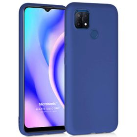 Microsonic Matte Silicone Oppo A15 Lacivert Cep Telefonu Kılıfı
