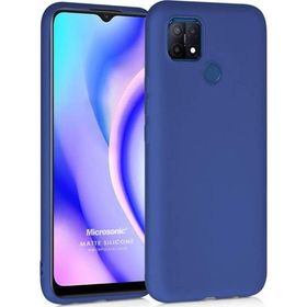Microsonic Matte Silicone Oppo A15 Lacivert Cep Telefonu Kılıfı