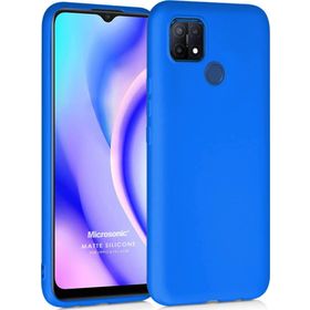 Microsonic Matte Silicone Oppo A15 Mavi Cep Telefonu Kılıfı