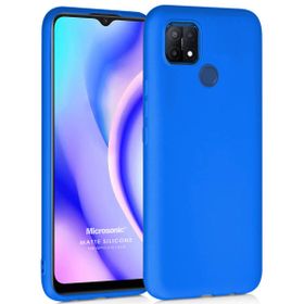 Microsonic Matte Silicone Oppo A15 Mavi Cep Telefonu Kılıfı