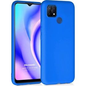Microsonic Matte Silicone Oppo A15 Mavi Cep Telefonu Kılıfı