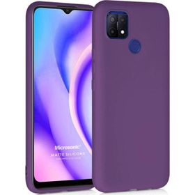 Microsonic Matte Silicone Oppo A15 Mor Cep Telefonu Kılıfı