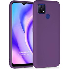 Microsonic Matte Silicone Oppo A15 Mor Cep Telefonu Kılıfı