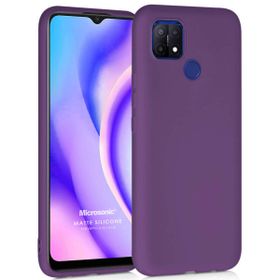 Microsonic Matte Silicone Oppo A15 Mor Cep Telefonu Kılıfı