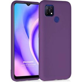 Microsonic Matte Silicone Oppo A15 Mor Cep Telefonu Kılıfı