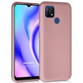 Microsonic Matte Silicone Oppo A15 Rose Gold Cep Telefonu Kılıfı