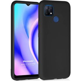 Microsonic Matte Silicone Oppo A15 Siyah Cep Telefonu Kılıfı