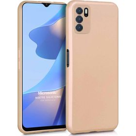 Microsonic Matte Silicone Oppo A16 Gold Cep Telefonu Kılıfı