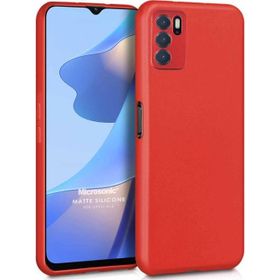 Microsonic Matte Silicone Oppo A16 Kırmızı Cep Telefonu Kılıfı