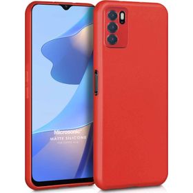 Microsonic Matte Silicone Oppo A16 Kırmızı Cep Telefonu Kılıfı