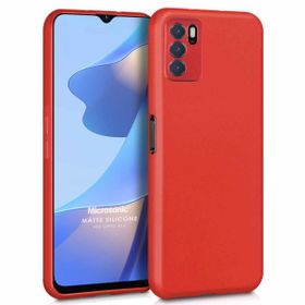 Microsonic Matte Silicone Oppo A16 Kırmızı Cep Telefonu Kılıfı