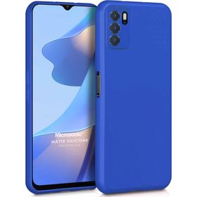 Microsonic Matte Silicone Oppo A16 Mavi Cep Telefonu Kılıfı