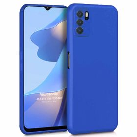 Microsonic Matte Silicone Oppo A16 Mavi Cep Telefonu Kılıfı