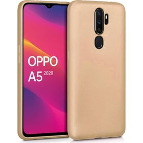 Microsonic Matte Silicone Oppo A5 2020 Gold Cep Telefonu Kılıfı