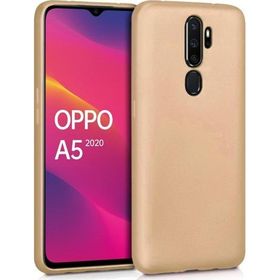 Microsonic Matte Silicone Oppo A5 2020 Gold Cep Telefonu Kılıfı